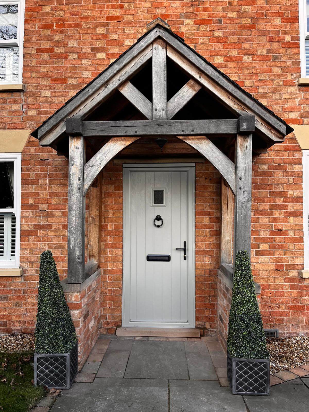 light grey front door