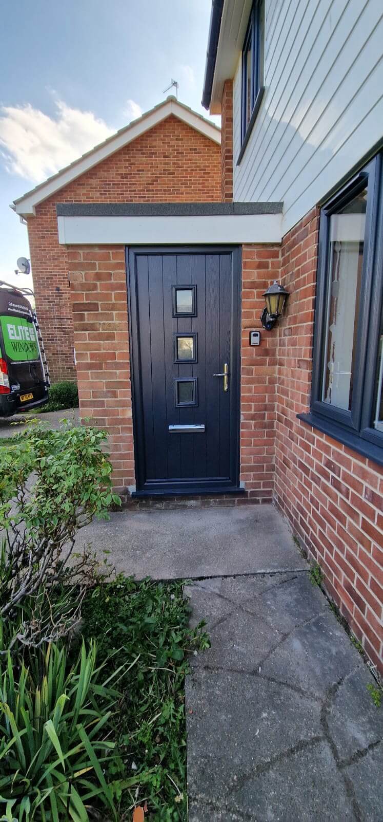 black front door