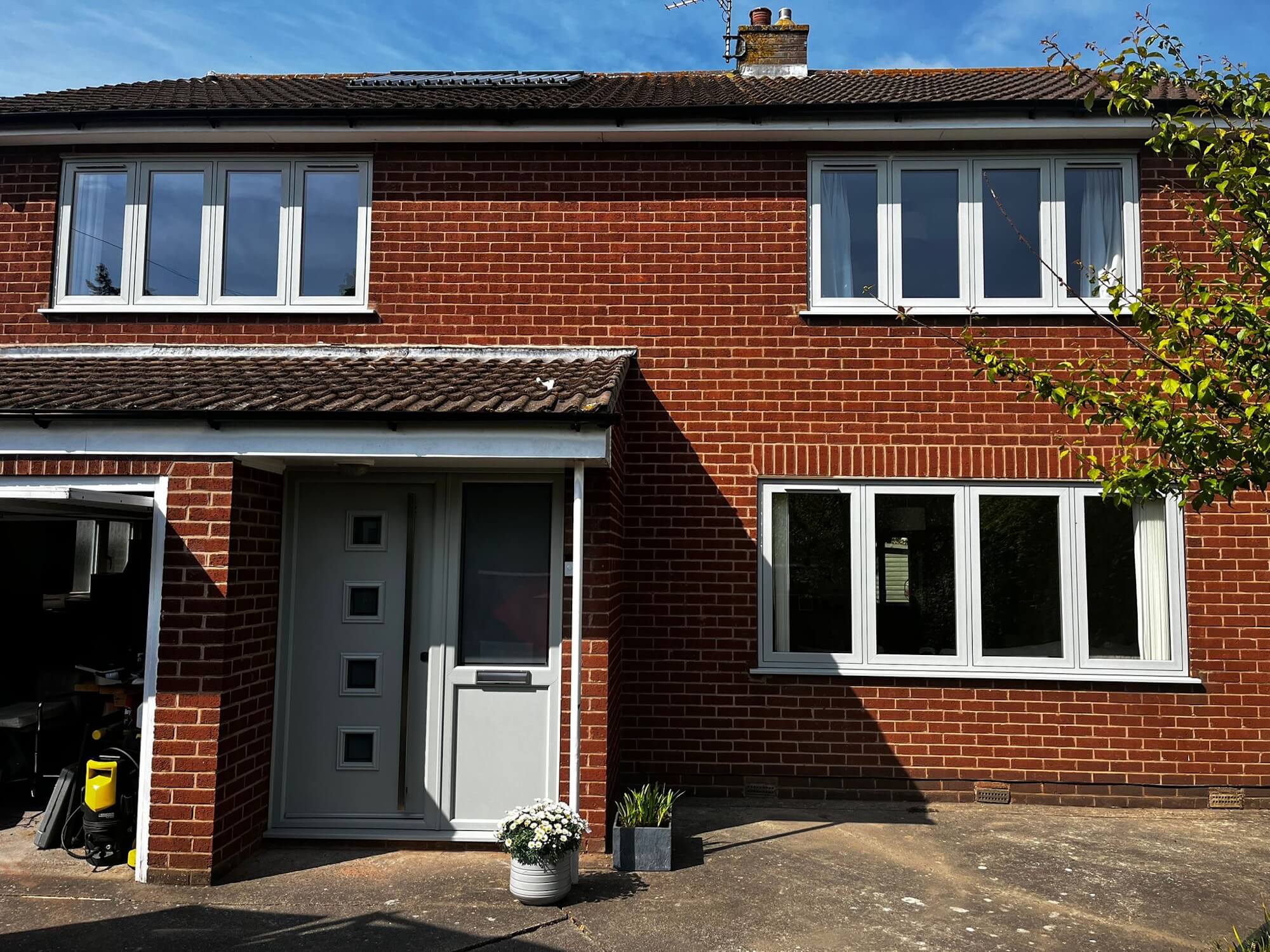 house with windows - white