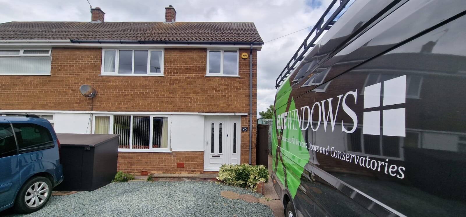 house with white frames