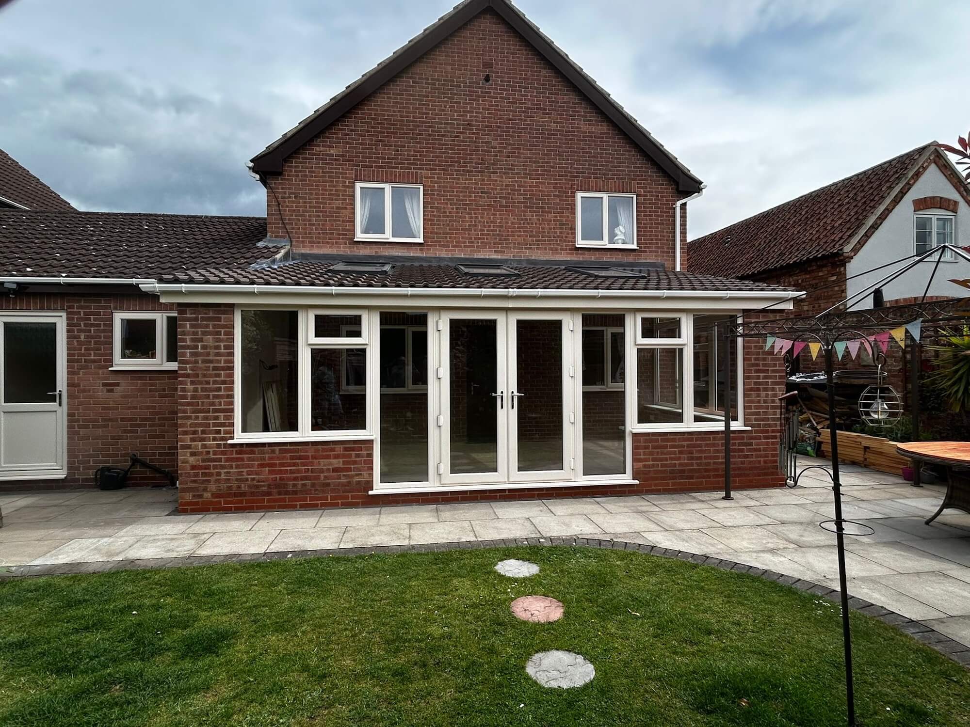 house with white window frames